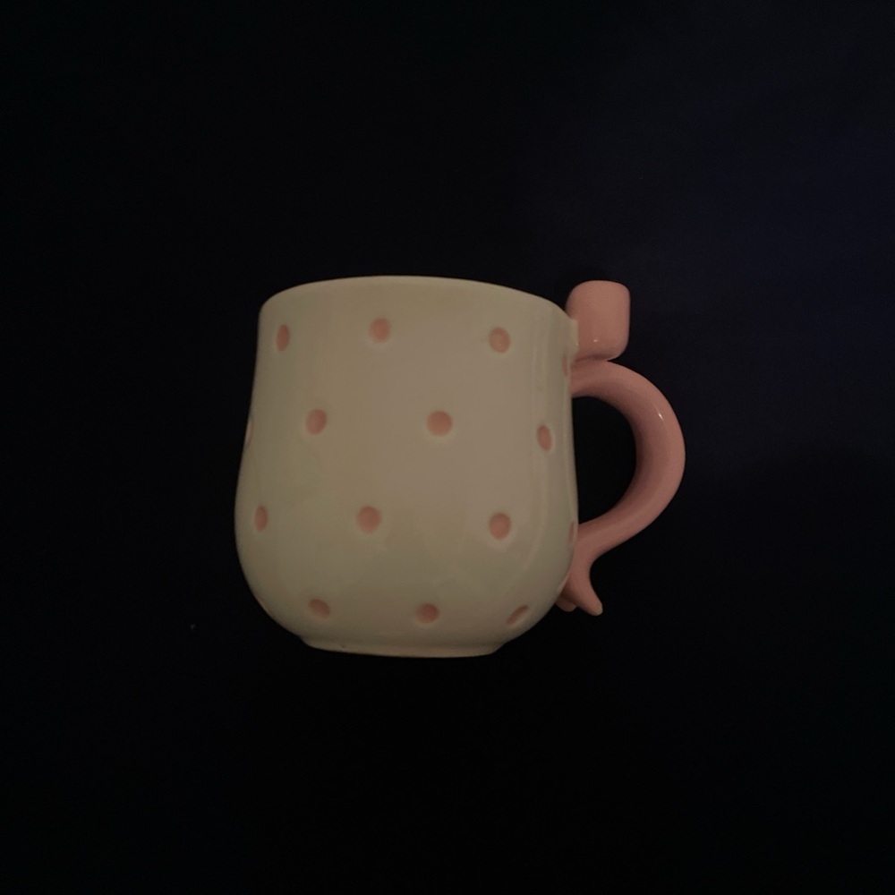 Polka Dot Mug with Pink Handle